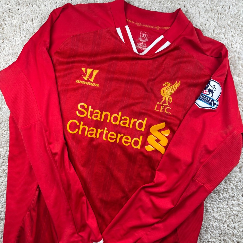 Warrior 2013-14 Liverpool Mens Soccer Jersey XL Red Gerrard 8 Long Sleeve LFC